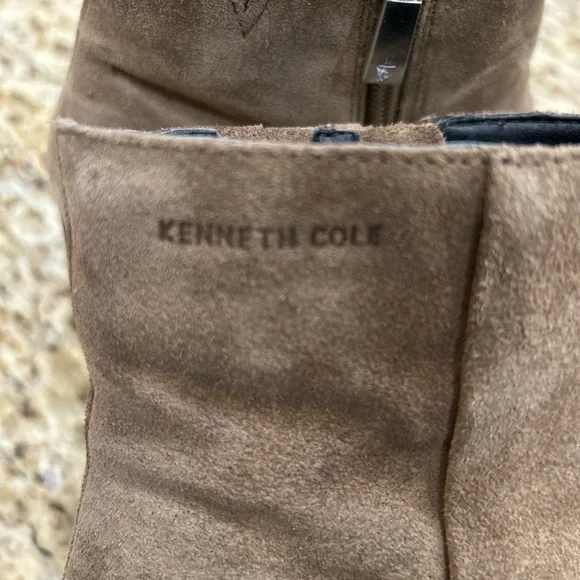 Kenneth Cole New York, Roanne, Tan/Brown, Suede Booties - Picture 2 of 8